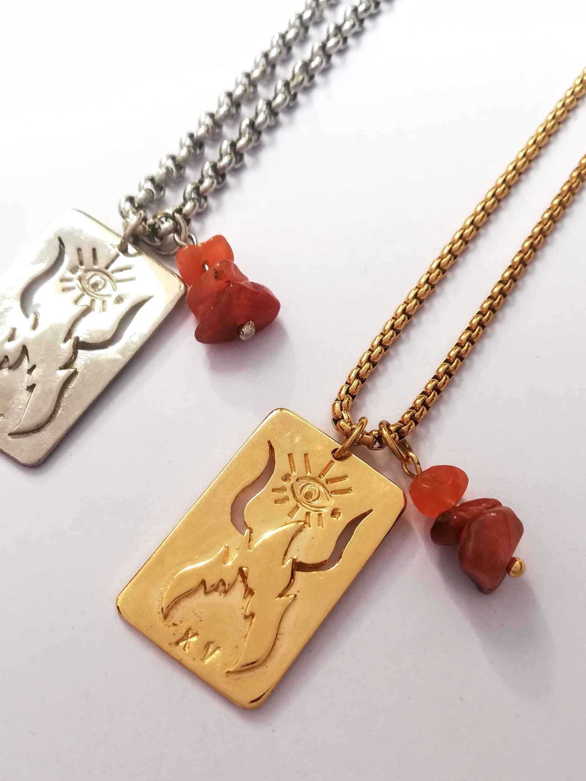 collier-carte-tarot-or-argent collier carte tarot or argent