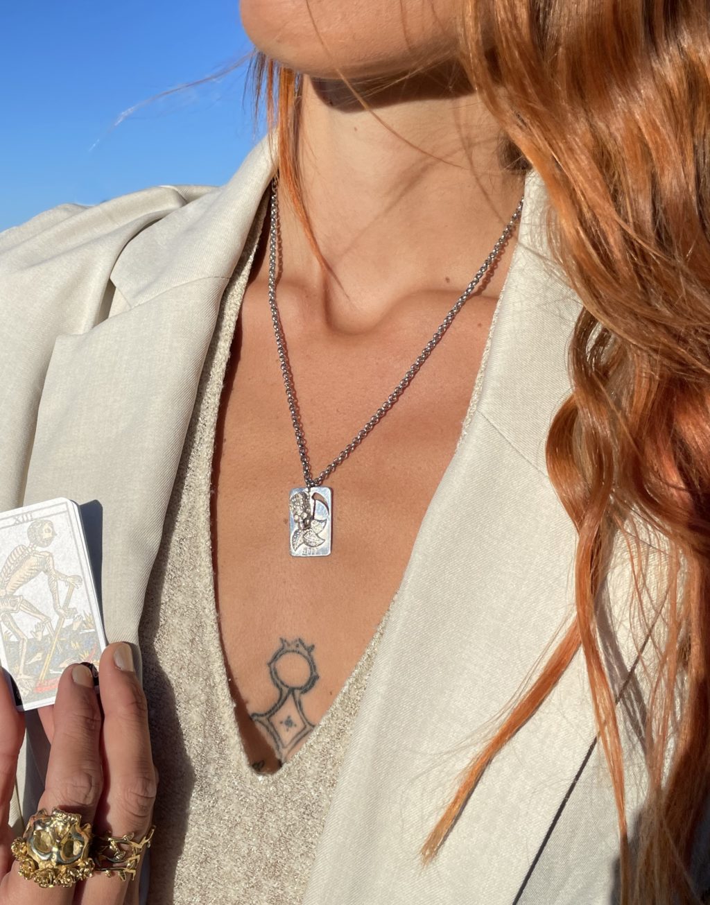 collier tarot argent