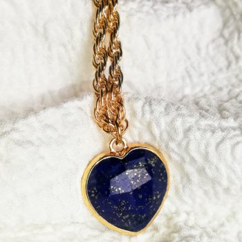 collier lapis lazuli coeur or
