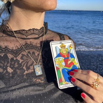 collier carte de tarot l'impératrice en argent