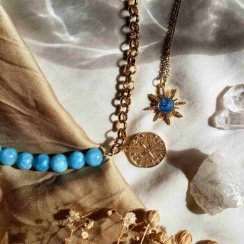 collier pierre naturelle bleu